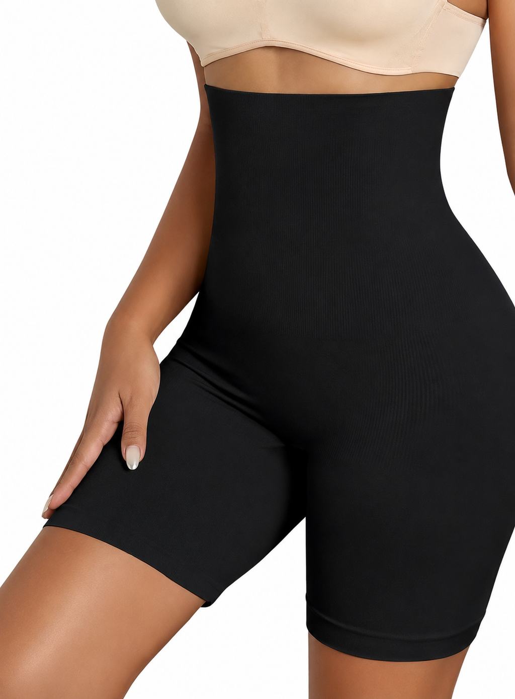 SLIMMY High-Waisted Sculpting Shorts – Seamless Tummy Control