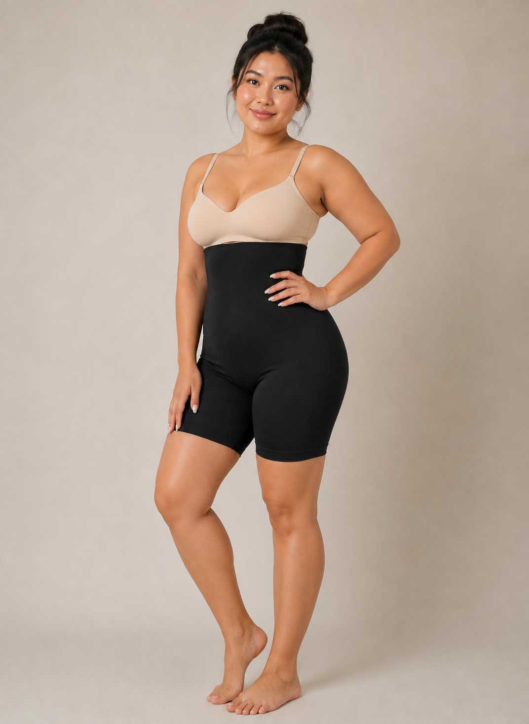 SLIMMY High-Waisted Sculpting Shorts – Seamless Tummy Control